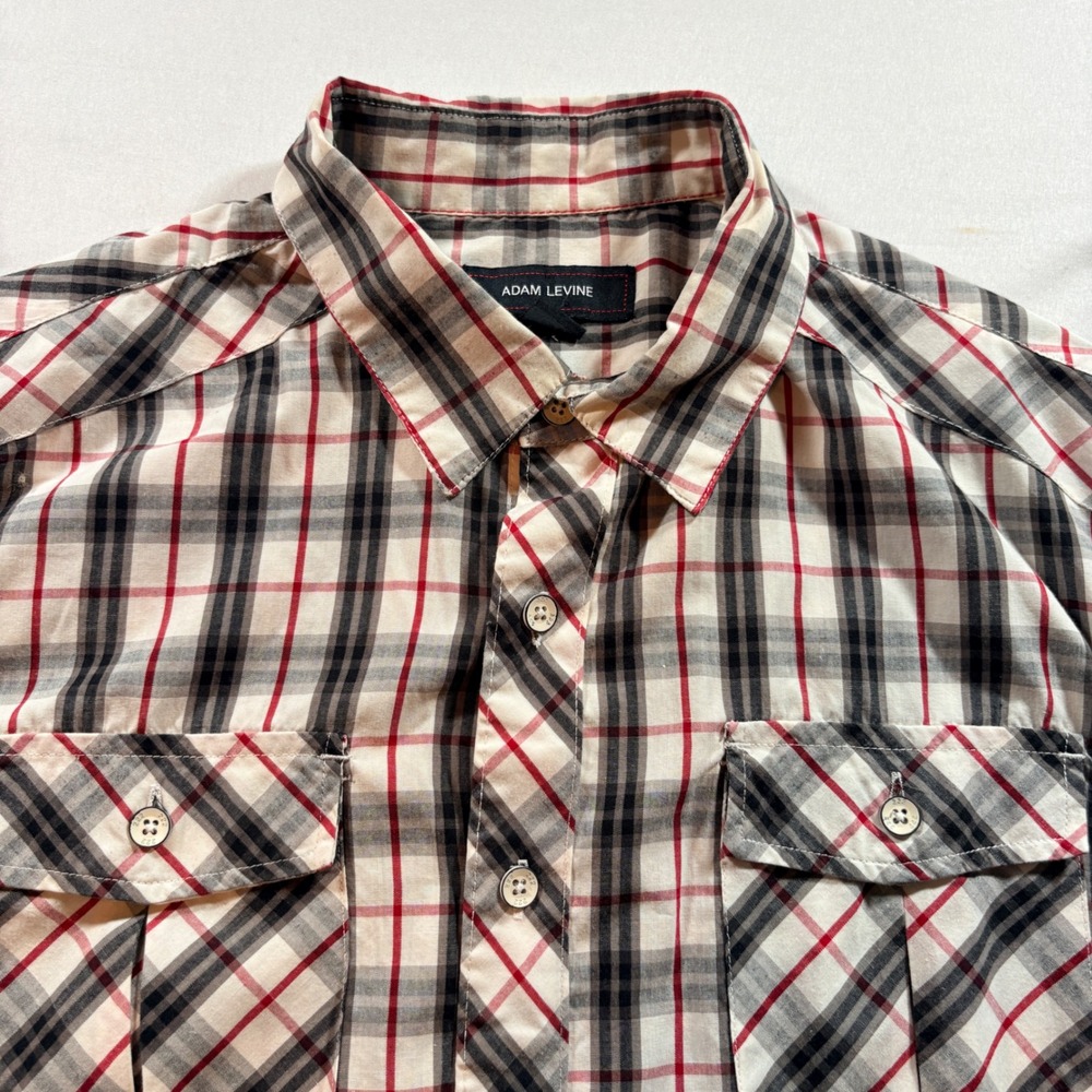 Adam Levine Plaid Button Down Shirt Mens Large Long Sleeve Casual Cotton Blend